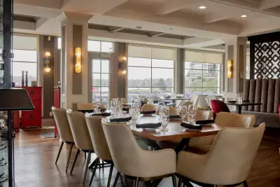 Inside Lighthouse45 restaurant at Rawley Resort Marina & Spa, Port Severn