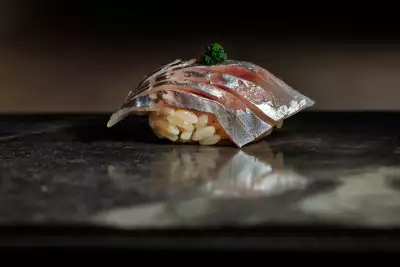 Sushi Yugen omakase in Toronto | A piece of nigiri