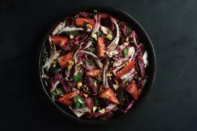 Canadian recipes from the Prairies | Christie Peters's Strawberry Mint Radicchio Salad
