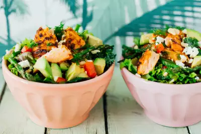 Mandy's Salad recipe | Mediterranean salmon salad with green goddess dressing