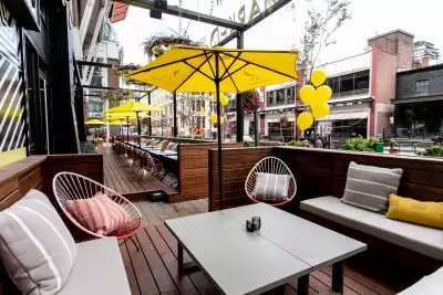 Best Toronto brunch places | A table on the patio at Marked in Toronto