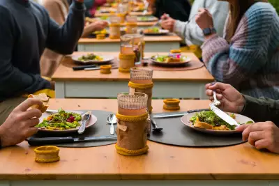 Indigenous food experiences in Canada | A row of tables at a Han Wi Moon Dinner in Saskatoon, Saskatchewan