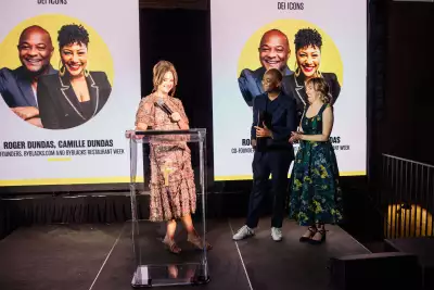 The 2024 foodism ICON Awards | Katie Bridges and Krista Faist present an award to Roger Dundas at the foodism ICON Awards