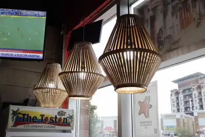Markham restaurants | Hanging lamps inside The Toston