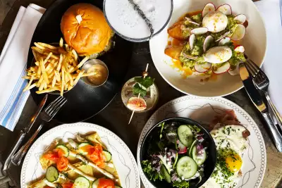 A spread of dishes at Cluny Bistro & Boulangerie