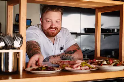 Chef Zach Smith behind the pass at Fat Rabbit in St. Catharines, Ontario