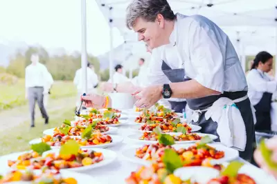 Outdoor dining experiences in Canada | James Walt preparing dishes at the Araxi Longtable Dinner in Pemberton, B.C.