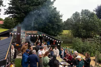 Outdoor dining experiences in Canada | People milling about at Down Home in Grey County, Ontario