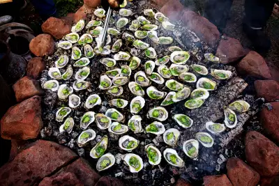 Outdoor dining experiences in Canada | Oysters at The Fireworks Feast in Souris, P.E.I.