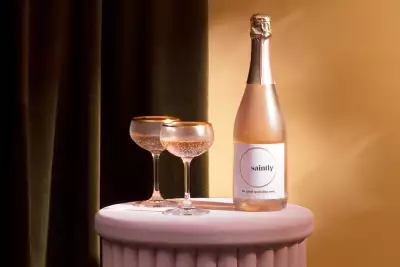 Sparkling cocktail recipes | Saintly The Good Sparkling Rosé VQA with two glasses