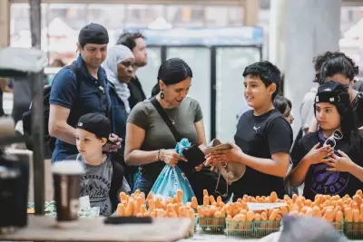 People shopping at St. Lawrence Market North
