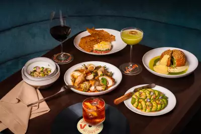 Best new Toronto restaurants | A spread of dishes inside Vinny Restaurant + Vinyl Bar