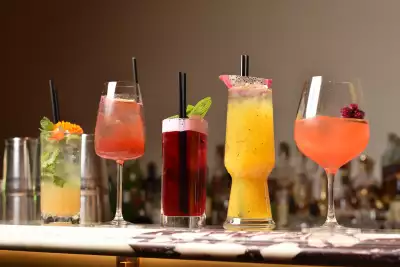 Mocktails and non-alc drink menus Toronto | A lineup of mocktails at Adrak