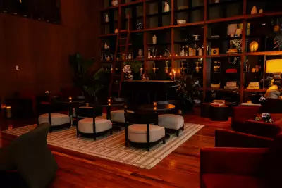 Seating inside Mercer Lounge in downtown Toronto