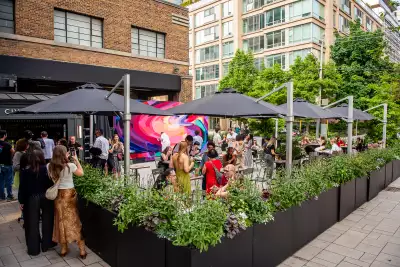 Best patios in Toronto | A shot of the patio at Waterworks Food Hall