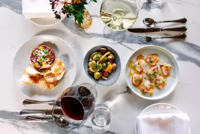 Dishes and wine at Stone Eagle Winery