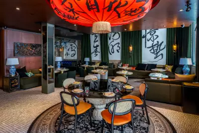The main dining area inside Honey Chinese