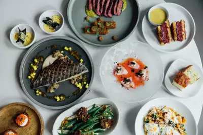 Sara Toronto | A spread of dishes from seven-course The Journey tasting menu at Sara