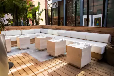 The back lounge on the patio at Cassius on King