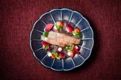 Michelin restaurants Toronto | A raw fish dish at Alo