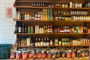 Stocked shelves at Russell's Butcher & Deli Stocked shelves at Russell's Butcher & Deli