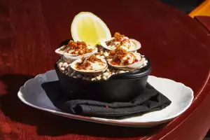 with Patrick Kriss of Alo, Alobar and Alder | Baked clams at Alder with Patrick Kriss of Alo, Alobar and Alder | Baked clams at Alder