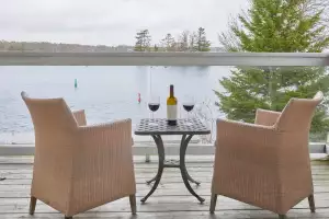The view from a balcony at Rawley Resort Marina & Spa, Port Severn The view from a balcony at Rawley Resort Marina & Spa, Port Severn