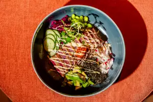 Seared Bluefin Tuna Poke bowl at The Joneses restaurant in Toronto Seared Bluefin Tuna Poke bowl at The Joneses restaurant in Toronto