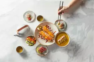 A spread of dishes at AP Restaurant in Toronto A spread of dishes at AP Restaurant in Toronto