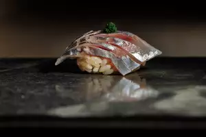 Sushi Yugen omakase in Toronto | A piece of nigiri