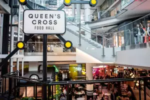 Queen's Cross Food Hall | The Queen's Cross Food Hall sign can be viewed from the top floor of the Eaton Centre