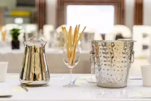 Ontario Wine Awards | A judging table with pencils and a spit bucket Ontario Wine Awards | A judging table with pencils and a spit bucket