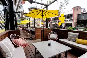 Best Toronto brunch places | A table on the patio at Marked in Toronto