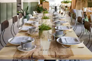 Best brunch Toronto | A set table inside 1 Kitchen restaurant at 1 Hotel Toronto