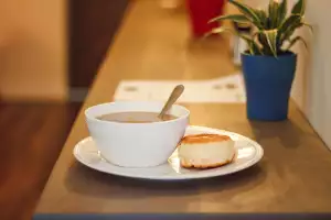 Indigenous food experiences in Canada | A bowl of soup at Jenna's Nut Free Dessertery