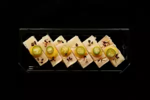 Summerlicious Toronto | A platter of yellowtail oshi at Minami Toronto