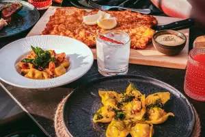 Best Italian restaurants in Toronto | Plates of ravioli and orecchia di elefante at Stelvio