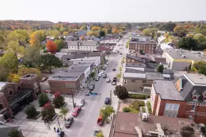 Prince Edward County | An overhead view of Picton in Prince Edward County