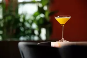The best bars in Toronto | A yellow cocktail in a martini glass at Le Tigre