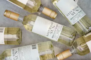 Bottles of Saturday Sun Brilliant White Harvest VQA
