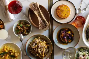 New restaurants Toronto | An overhead view of delightful plates at Vinoteca Pompette