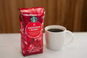 Starbucks Christmas Blend and a mug of coffee
