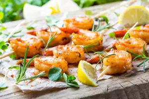 Grilled shrimp skewers