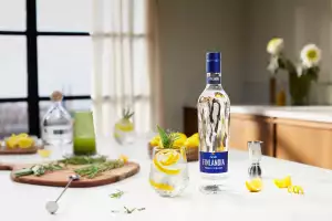 Finlandia vodka cocktails | Classic Finnish Garden cocktail and a bottle of Finlandia Vodka