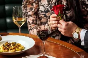 Wine and food at REIGN restaurant