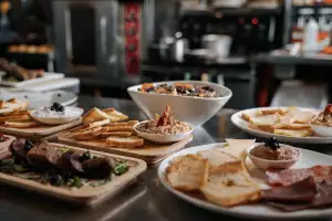 A spread of dishes at Salmon n' Bannock in Vancouver