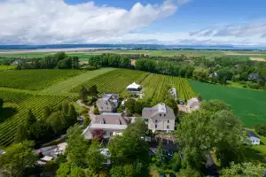 Nova Scotia wineries | An aerial shot of Domaine de Grand Pr&eacute; winery in Nova Scotia