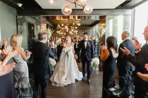 Best wedding venue restaurants in Toronto | A couple tie the knot in Canoe in Toronto