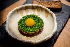 Summerlicious Toronto | A beef tartare dish on the menu at Canoe for Summerlicious Toronto