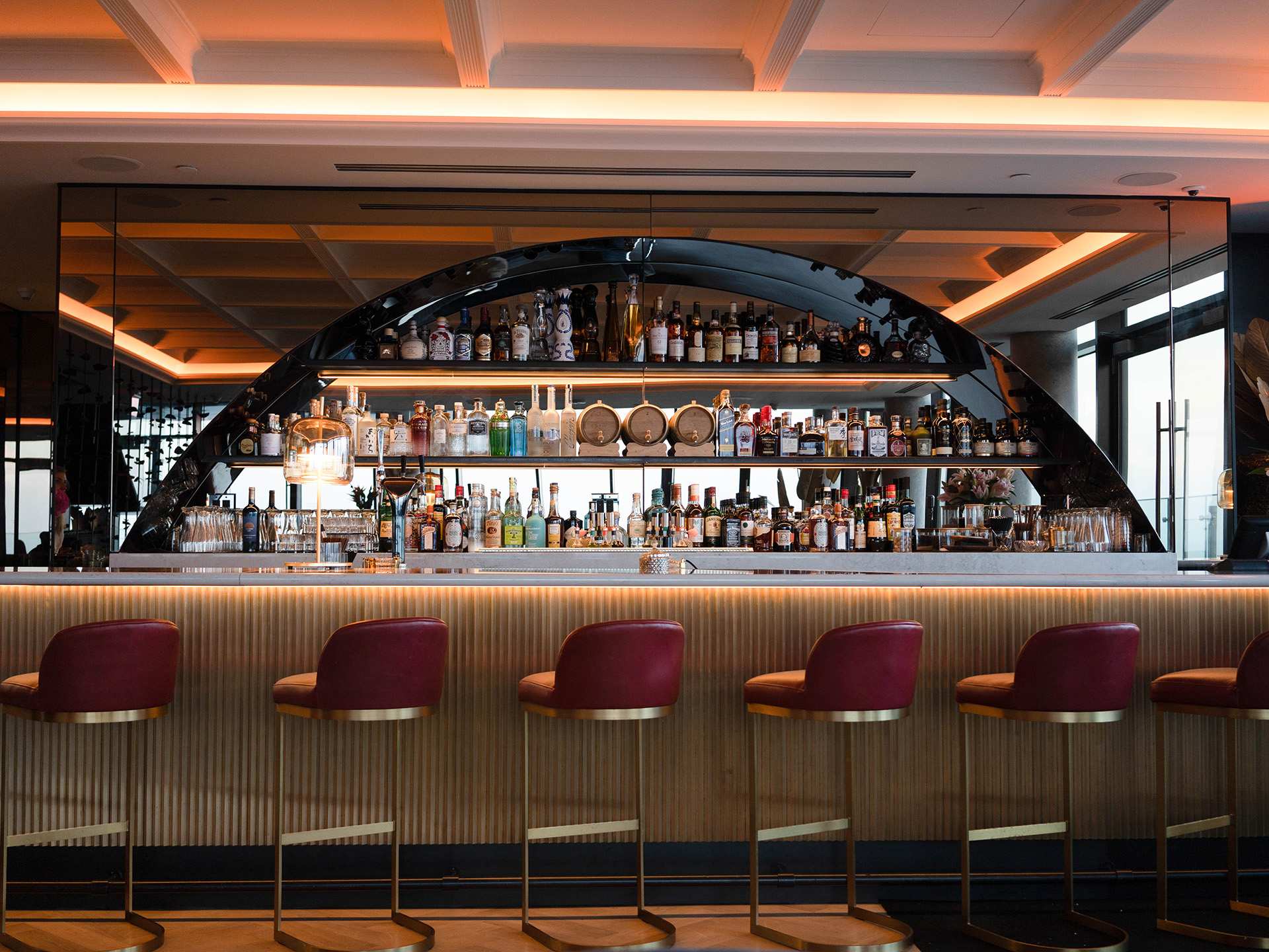 Valerie | The bar and alcohol bottles at Valerie in Hotel X Toronto